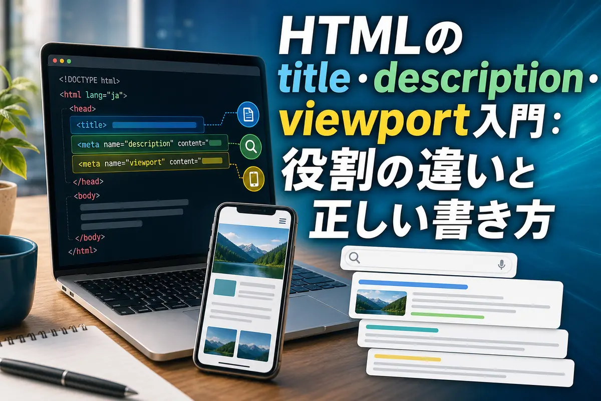 HTMLのページ情報とスマートフォン表示を確認するWeb開発画面。