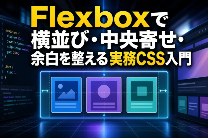 Flexboxで横並び・中央寄せ・余白を整える実務CSS入門