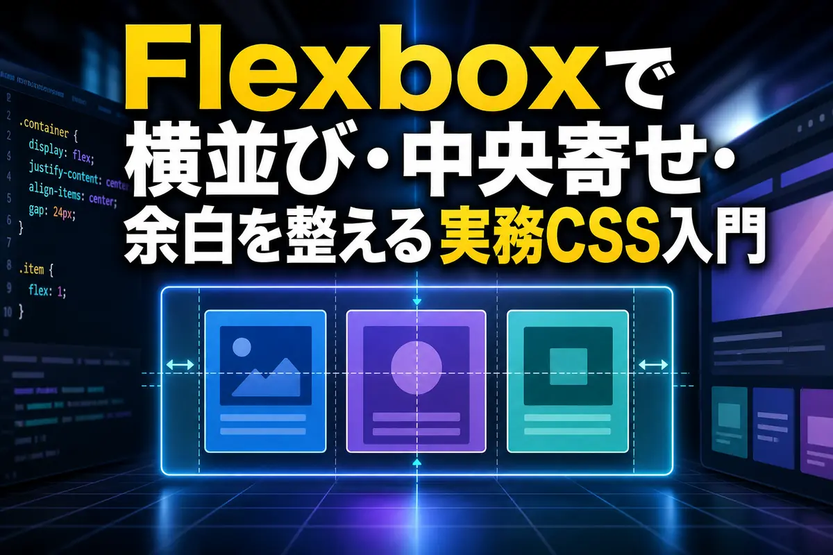 Flexboxで横並び・中央寄せ・余白を整える実務CSS入門