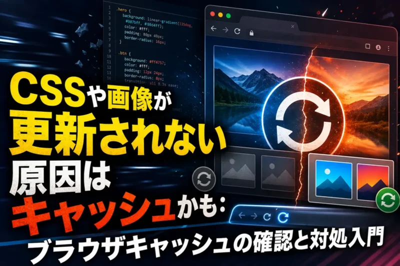 CSSや画像が更新されない原因はキャッシュかも：ブラウザキャッシュの確認と対処入門