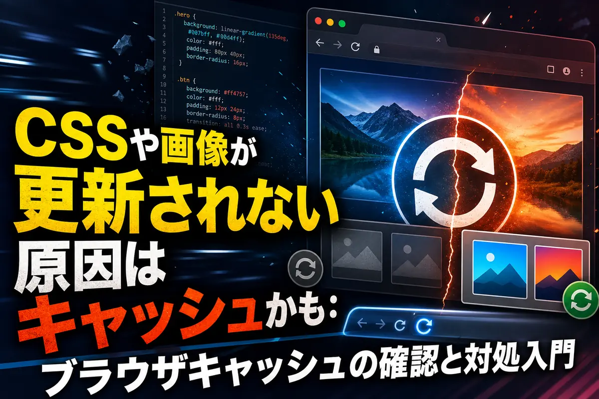 CSSや画像が更新されない原因はキャッシュかも：ブラウザキャッシュの確認と対処入門