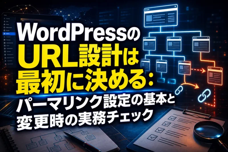 WordPressのURL設計は最初に決める：パーマリンク設定の基本と変更時の実務チェック
