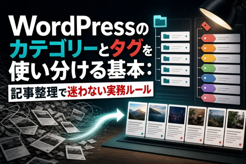WordPressのカテゴリーとタグを使い分ける基本：記事整理で迷わない実務ルール