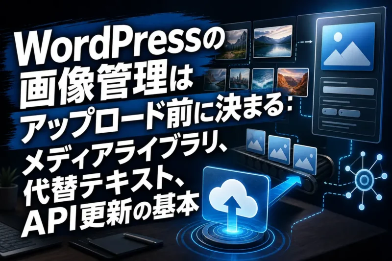 WordPressの画像管理はアップロード前に決まる：メディアライブラリ、代替テキスト、API更新の基本