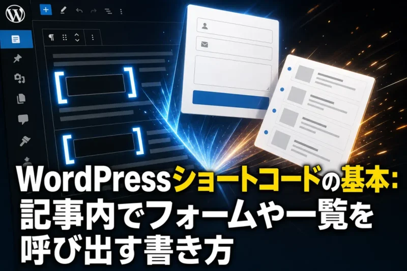 WordPressショートコードの基本：記事内でフォームや一覧を呼び出す書き方