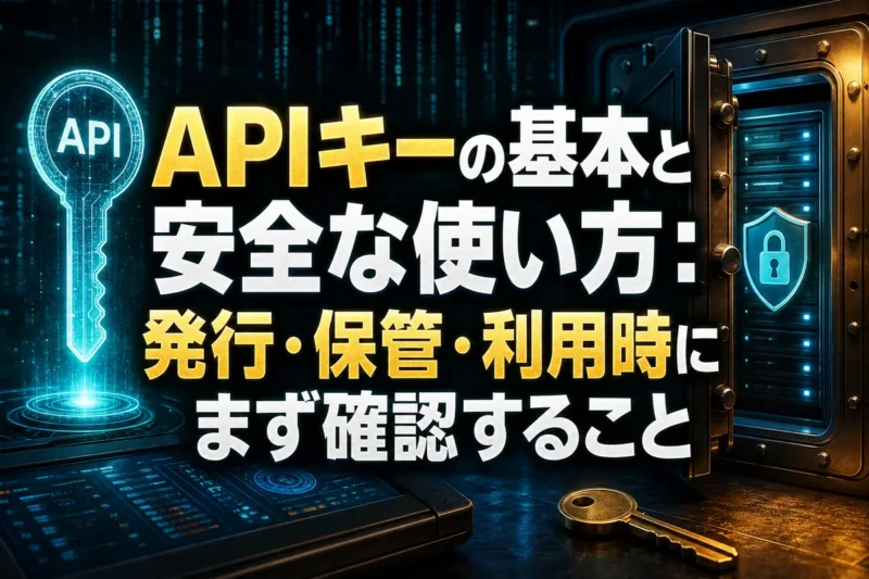 APIキーの基本と安全な使い方：発行・保管・利用時にまず確認すること