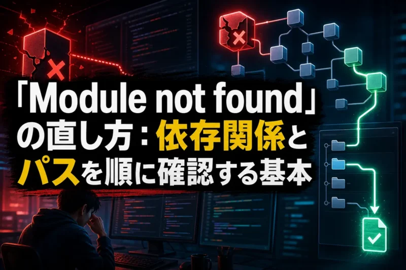 「Module not found」の直し方：依存関係とパスを順に確認する基本
