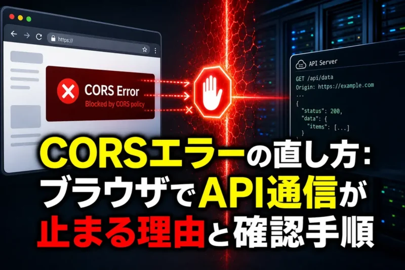 CORSエラーの直し方：ブラウザでAPI通信が止まる理由と確認手順