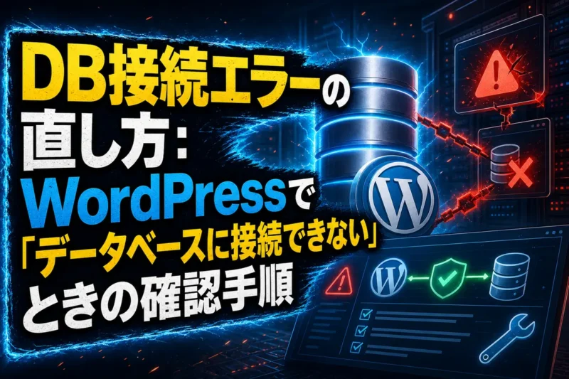 DB接続エラーの直し方：WordPressで「データベースに接続できない」ときの確認手順